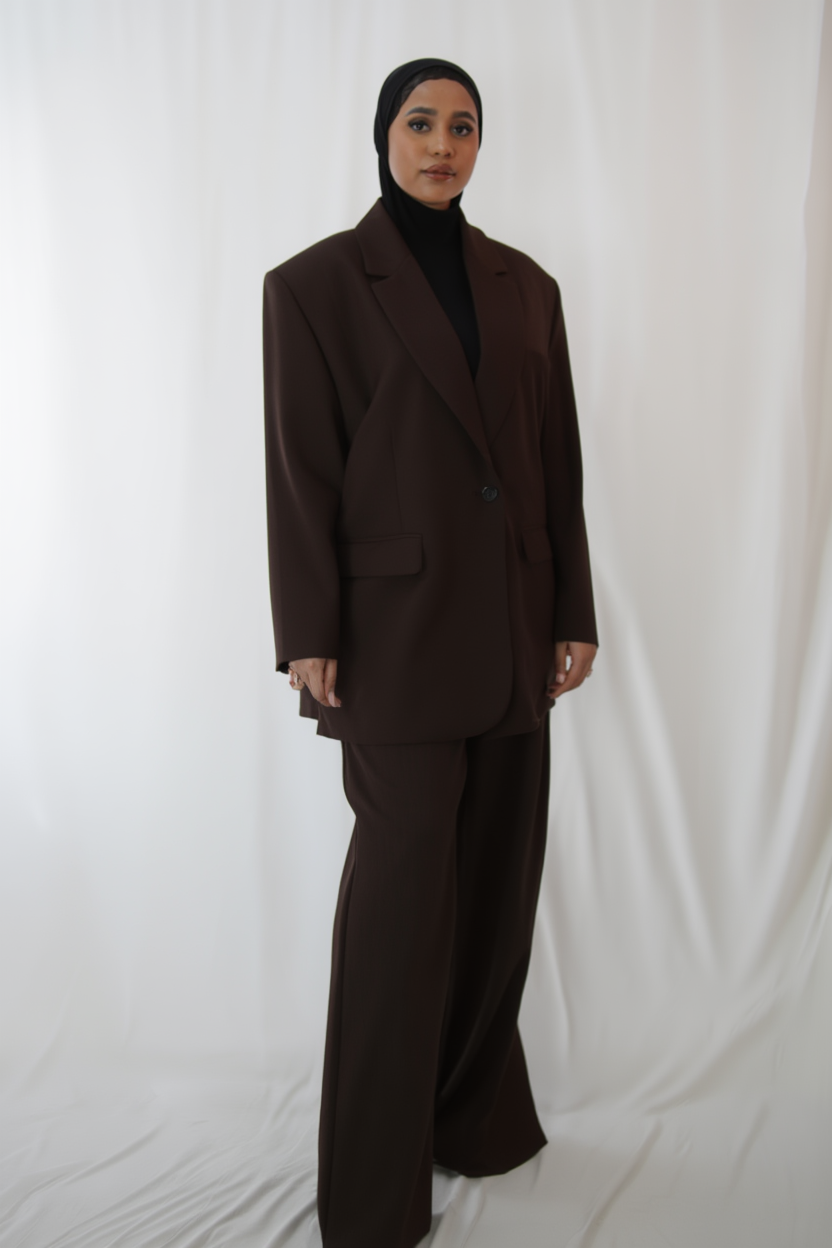 blazer marron oversize