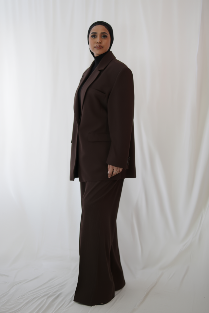 blazer marron oversize