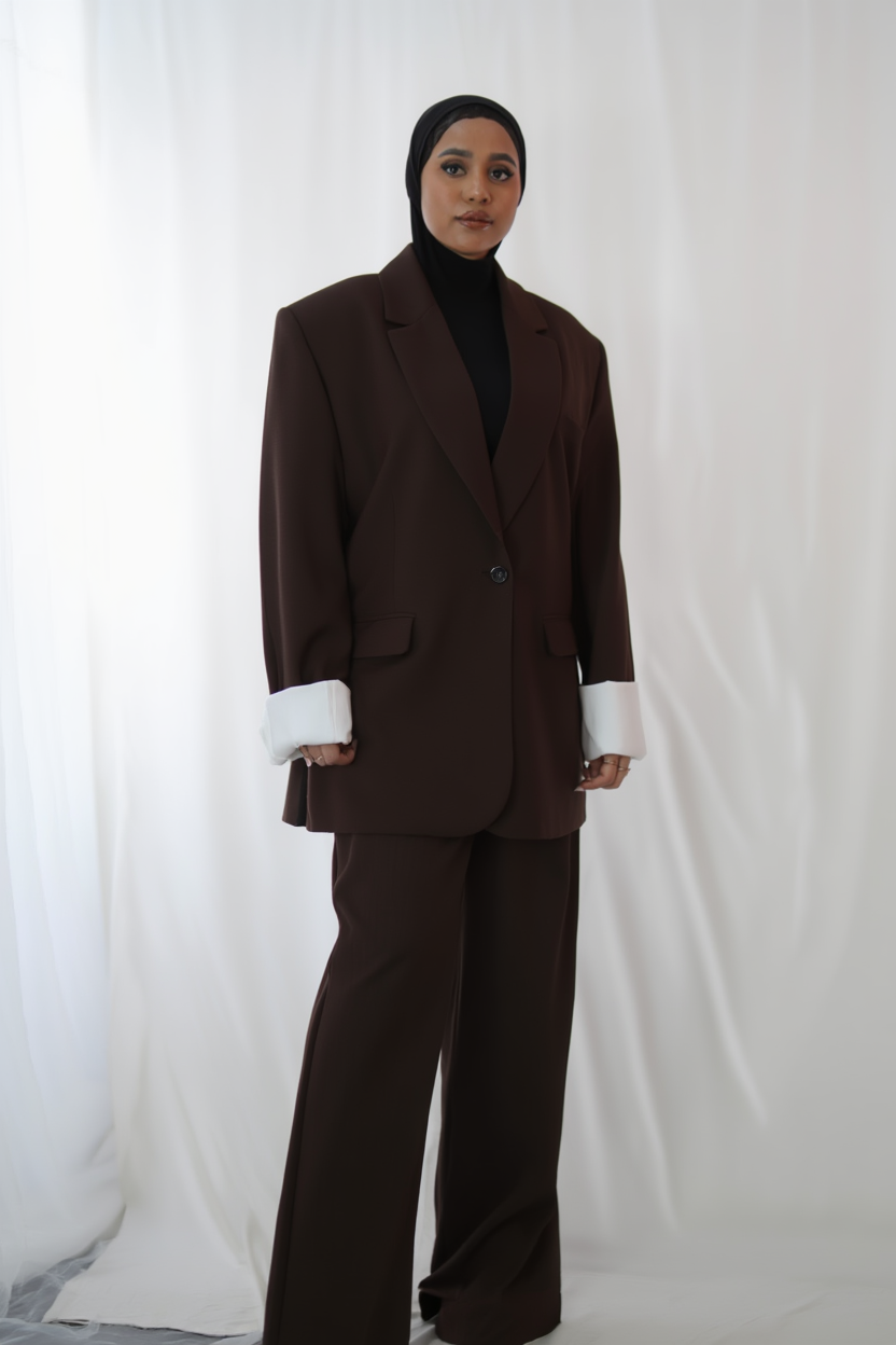 blazer marron oversize